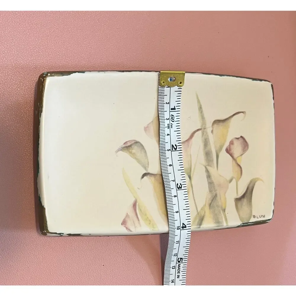 CROSCILL Cheri Blum Canna Lilies Bathroom Soap Dish‎ Decor From Vintage Set